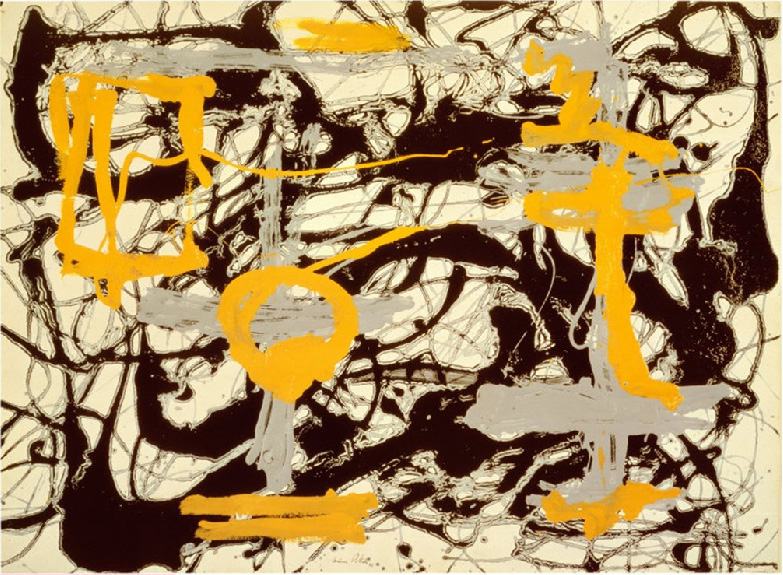 Jackson Pollock Yellow, Grey, Black